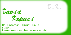 david kapusi business card