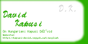 david kapusi business card